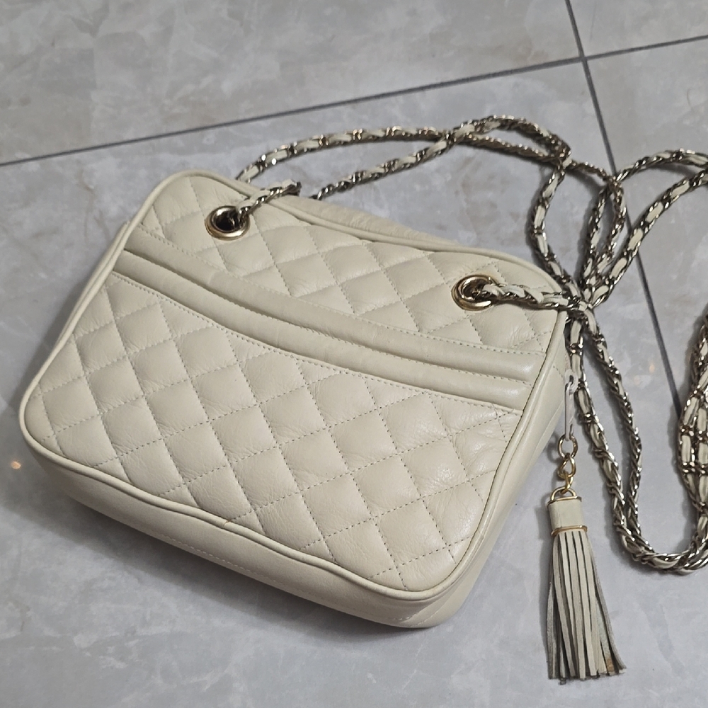 Talbots Cream Quilted Crossbody Bag